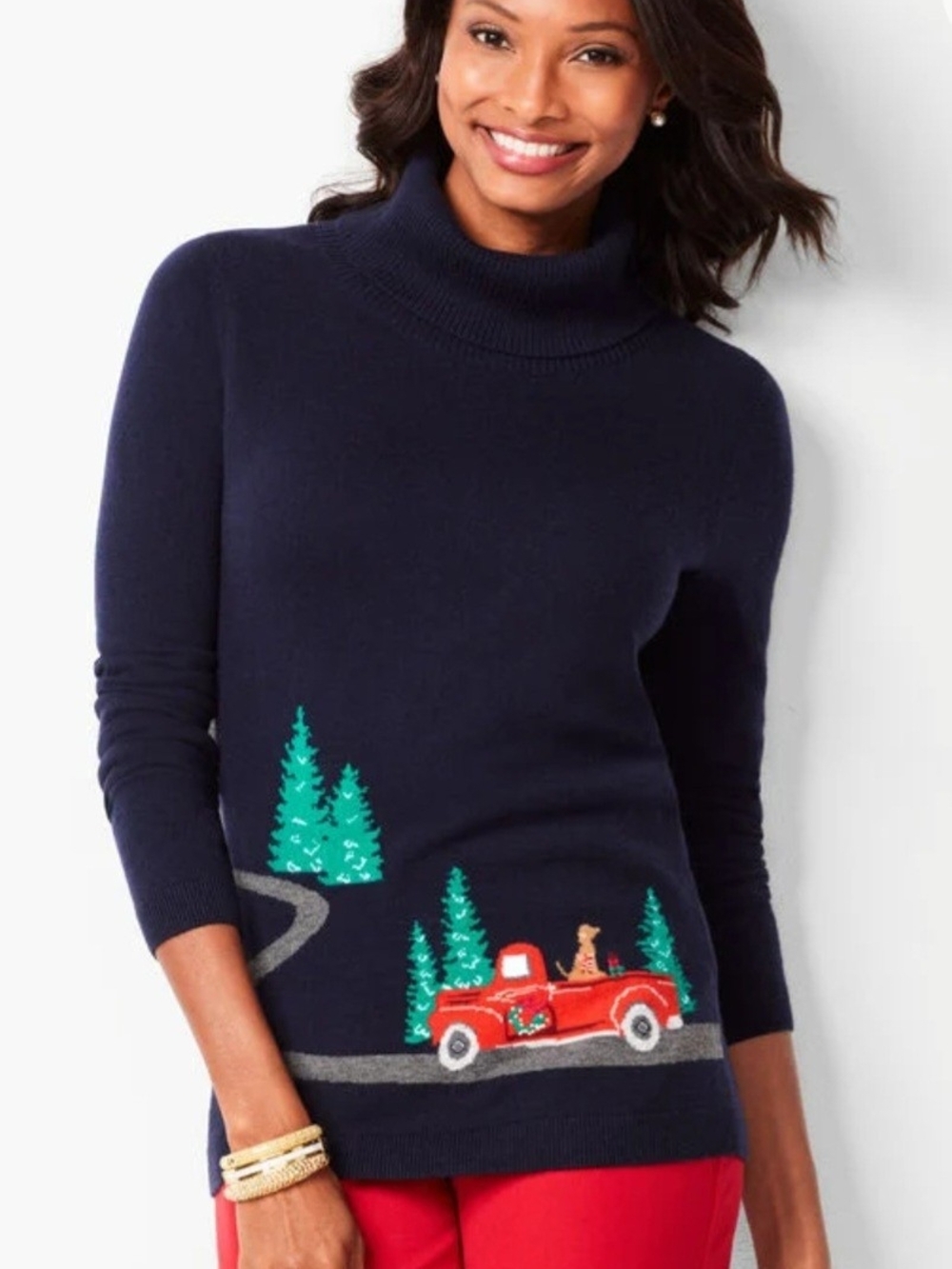 Talbots Novelty Cowlneck Lambswool Blend Christmas Holiday Sweater MP